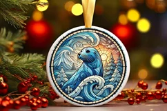 Round Christmas Ornament Sublimation|Clipart Product Image 2