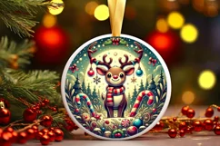 Round Christmas Ornament Sublimation|Clipart Product Image 1
