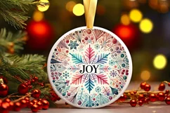 Round Christmas Ornament Sublimation|Clipart Product Image 1