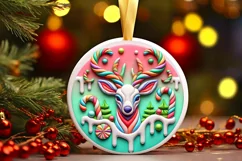 Round Christmas Ornament Sublimation|Clipart Product Image 2