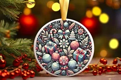 Round Christmas Ornament Sublimation|Clipart Product Image 2