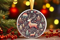 Round Christmas Ornament Sublimation|Clipart Product Image 2