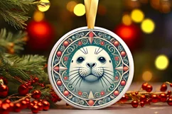 Round Christmas Ornament Sublimation|Clipart Product Image 2