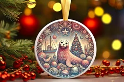 Round Christmas Ornament Sublimation|Clipart Product Image 2