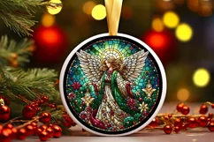 Round Christmas Ornament Sublimation|Clipart Product Image 1