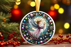 Round Christmas Ornament Sublimation|Clipart Product Image 1