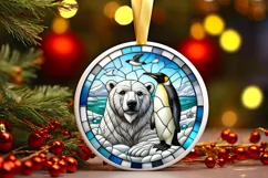 Round Christmas Ornament Sublimation|Clipart Product Image 2