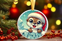 Round Christmas Ornament Sublimation|Clipart Product Image 1