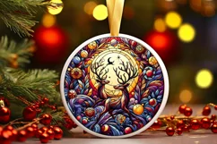 Round Christmas Ornament Sublimation|Clipart Product Image 1