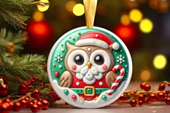 Round Christmas Ornament Sublimation|Clipart Product Image 2