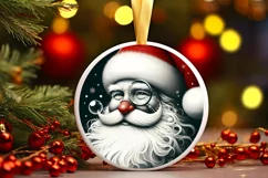Round Christmas Ornament Sublimation|Clipart Product Image 1