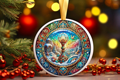 Round Christmass Ornament PNG Product Image 1