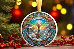 Round Christmas Ornament Sublimation|Clipart Product Image 2
