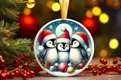 Round Christmas Ornament Sublimation|Clipart Product Image 1