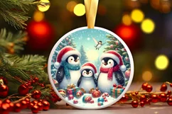 Round Christmas Ornament Sublimation|Clipart Product Image 1