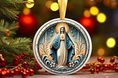 Round Christmas Ornament Sublimation|Clipart Product Image 2