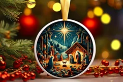 Round Christmas Ornament Sublimation|Clipart Product Image 1