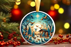Round Christmas Ornament Sublimation|Clipart Product Image 1