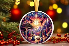 Round Christmas Ornament Sublimation|Clipart Product Image 1