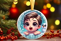 Round Christmas Ornament Sublimation|Clipart Product Image 2