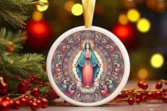 Round Christmas Ornament Sublimation|Clipart Product Image 2