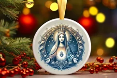 Round Christmas Ornament Sublimation|Clipart Product Image 2