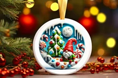 Round Christmas Ornament Sublimation|Clipart Product Image 2