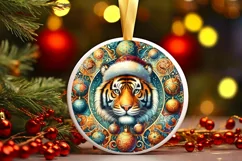 Round Christmas Ornament Sublimation|Clipart Product Image 1