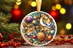 Round Christmas Ornament Sublimation|Clipart Product Image 1
