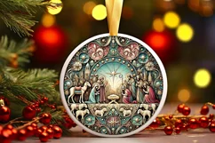 Round Christmas Ornament Sublimation|Clipart Product Image 2