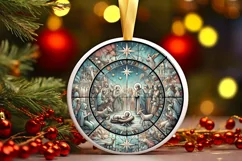 Round Christmas Ornament Sublimation|Clipart Product Image 2