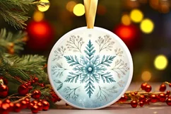 Round Christmas Ornament Sublimation|Clipart Product Image 1