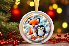 Round Christmas Ornament Sublimation|Clipart Product Image 2