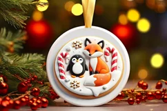 Round Christmas Ornament Sublimation|Clipart Product Image 2