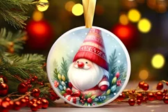 Christmas Gnome Winter Round Sublimation PNG Product Image 1