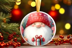 Christmas Gnome Winter Round Sublimation PNG Product Image 3