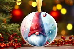 Christmas Gnome Winter Round Sublimation PNG Product Image 3