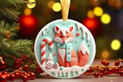 Round Christmas Ornament Sublimation|Clipart Product Image 2