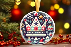 Round Christmas Ornament Sublimation|Clipart Product Image 2
