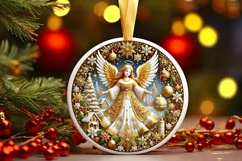 Round Christmas Ornament Sublimation|Clipart Product Image 2