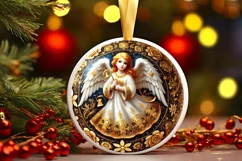 Round Christmas Ornament Sublimation|Clipart Product Image 2
