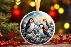 Round Christmass Ornament PNG Product Image 1