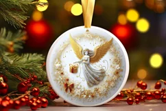 Round Christmas Ornament Sublimation|Clipart Product Image 1