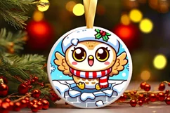 Round Christmas Ornament Sublimation|Clipart Product Image 2