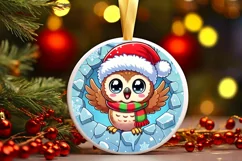 Round Christmas Ornament Sublimation|Clipart Product Image 2