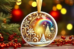 Round Christmas Ornament Sublimation|Clipart Product Image 2