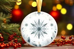 Round Christmas Ornament Sublimation|Clipart Product Image 1