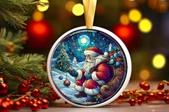 Round Christmas Ornament Sublimation|Clipart Product Image 1