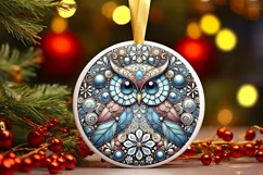 Round Christmas Ornament Sublimation|Clipart Product Image 2