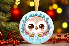 Round Christmas Ornament Sublimation|Clipart Product Image 1